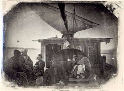 Barca a vela e viaggiatori sul Nilo, 1845-6 da Jules Itier